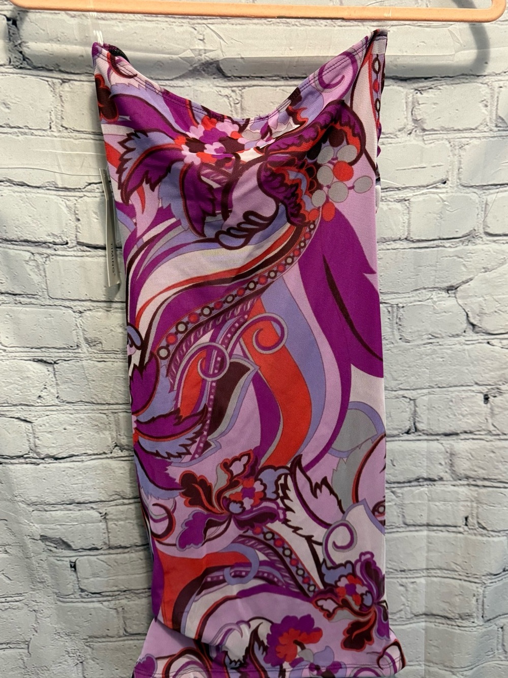 Timing Purple Floral Slip Strapless Dress with Pink Accents - Picture 7 of 7